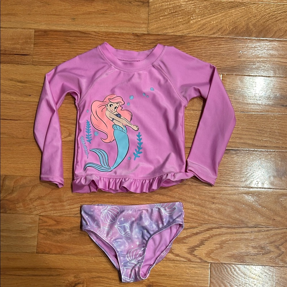Disney Little Mermaid Rashguard Set - Pink and Purple